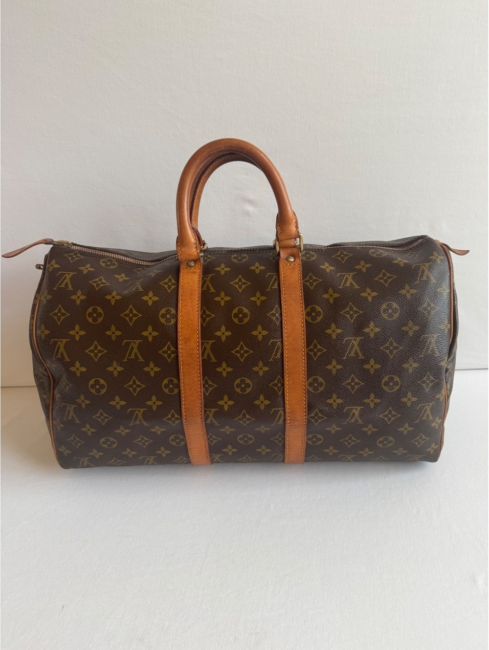 Louis Vuitton Keepall 45 Monogram Canvas Travel Duffle Bag M41428 Lock Key COA